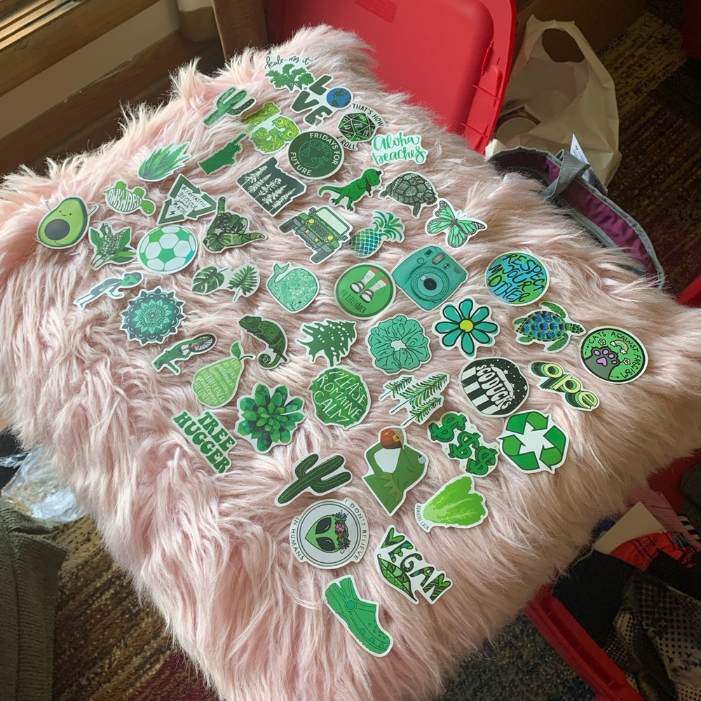 🎉HP🎉New 50 Green Themed VSCO Girl Stickers Jeep Birkenstock Croc Butterfly